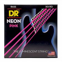 DR NPB-50 HI-DEF NEON струны для 4-струнной бас гитары с люминесцентным покрытием розовые 50 1