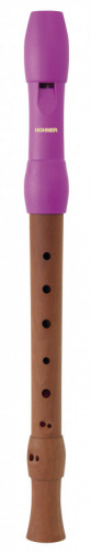 HOHNER B95861 Блокфлейта сопрано, барочная система,2 части, корпус дерево,мундштук пластик розовый
