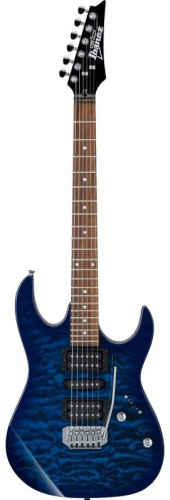 IBANEZ GRX70QA-TBB электрогитара HSH с тремоло и кленовым топом, цвет синий