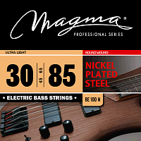 Magma Strings BE100N Струны для бас-гитары 30-85, Серия: Nickel Plated Steel, Калибр: 30-45-65-85, Обмотка: круглая, никелированая сталь, Натяжение: U