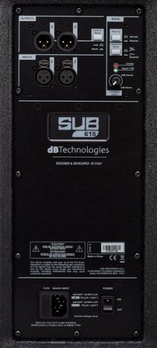 dB Technologies SUB615 активный сабвуфер "bass-reflex", 1200 Вт, 131 дБ, 42-124 Гц, 15" фото 4