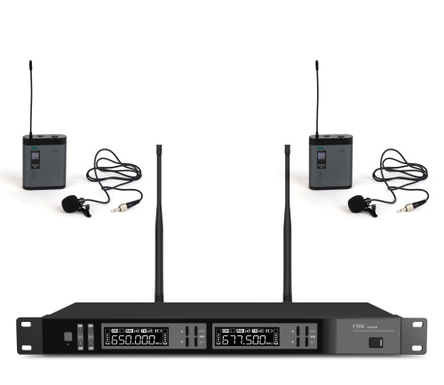 FBW A2D-PRESENTER радиосистема, комплект из диверситивного приёмника A220R и двух передатчиков A100BT с петличным микрофоном, 512-562МГц, FM-модуляция