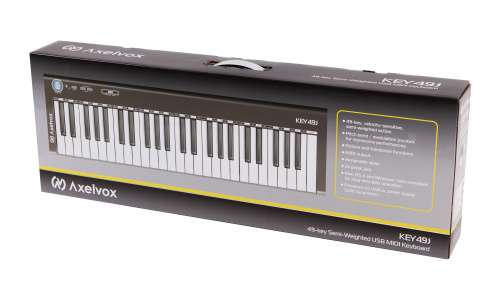Axelvox KEY49j White динамическая MIDI клавиатура USB, 49 клавиш, цвет белый фото 6