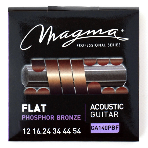 Magma Strings GA140PBF Струны с плоской обмоткой для акустической гитары 12-54, Серия: Flat Phosphor Bronze, Обмотка: плоская, фосфористая бронза, Нат