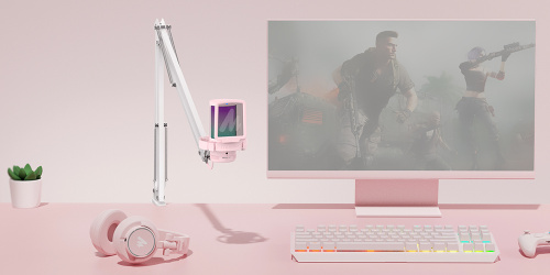 Maono DGM20S (pink), конденсаторный USB микрофон, пантограф, 24bit 48kHz, RGB подсветка,поп-фильтр фото 14