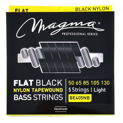 Magma Strings BE405NB Струны для 5-струнной бас-гитары Low B 50-130, Серия: Nylon Black Tapewound, Калибр: 50-65-85-105-130, Обмотка: плоская, обёрнут