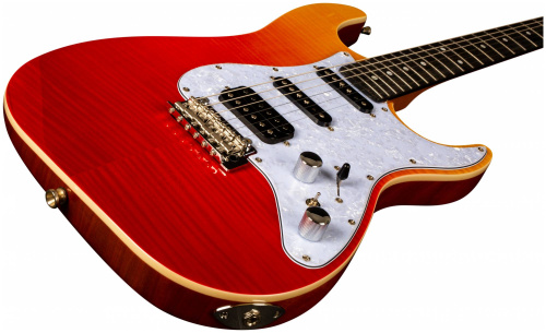 JET JS-600 TRS электрогитара, Stratocaster, корпус кр.дерево/топ клен, HSS, tremolo, цвет TRS фото 7