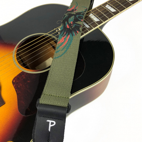 Perri's CWSSP-7041 Ремень для гитары Серия: COTTON Материал: хлопок Рисунок: орёл Ширина ремня фото 4