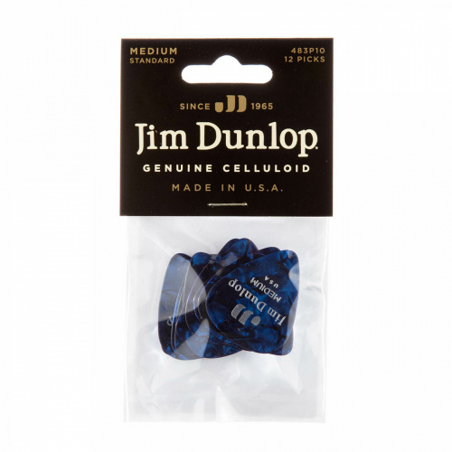 Dunlop Celluloid Blue Pearloid Medium 483P10MD 12Pack медиаторы, средние, 12 шт. фото 4