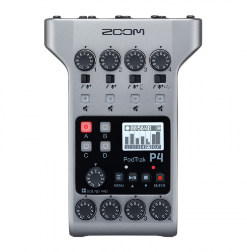 Zoom P4 аудиорекордер для подкастов 4 микрофонных входа 4 выхода для наушников фантомное питание,