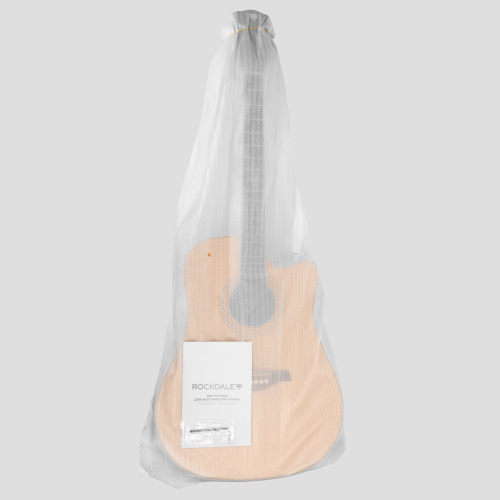 ROCKDALE Aurora D10 С NAT Solid Акустическая гитара. Форма корпуса Dreadnought с вырезом. Цвет натуральный. Глянцевое покрытие. Верхняя дека из массив фото 9