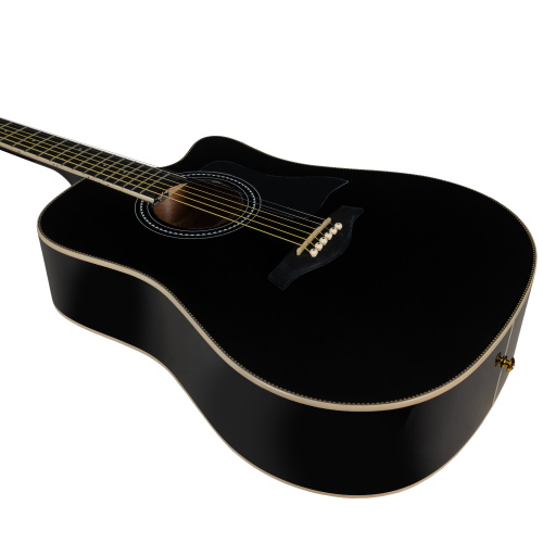 ROCKDALE Aurora D7 C BK Gloss Акустическая гитара Форма корпуса Dreadnought с вырезом. Цвет черный. Глянцевое покрытие. Верхняя дека из ели. Нижняя де фото 6