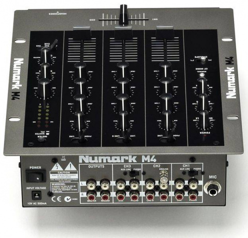 NUMARK M4 3-канальный профессиональный 10" микшер входы: 2 phono/линейных, 4 линейных, 1 микрофонный фото 16