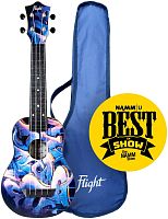 Flight TUS 40 GRAFFITI travel-укулеле с рисунком, цвет черный