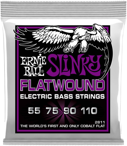 Ernie Ball 2811 струны для бас-гитары Power Slinky Flatwound Bass (55-75-90-110)