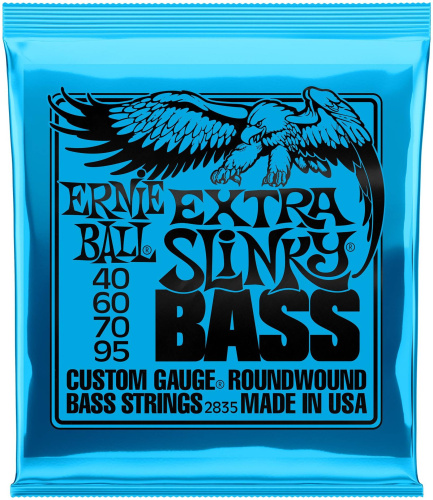 Ernie Ball 2835 струны для бас-гитары Nickel Wound Bass Extra Slinky (40-60-70-95)