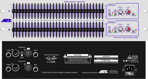 ARX EQ260 2-канальный 1/3 октавный графический эквалайзер фото 3