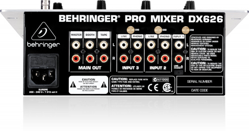 Behringer DX626 DJ-микшер со счетчиком темпа, 3 канала фото 4