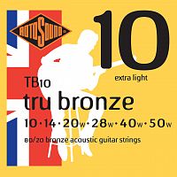 ROTOSOUND TB10 STRINGS PHOSPHOR BRONZE струны для акустической гитары, покрытие - бронза, 10-50