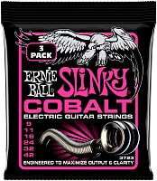 ERNIE BALL 3723 набор из 3х комплектов для эл. гитары Super Slinky Cobalt (9-42)