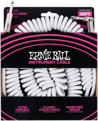 Ernie Ball 6045 кабель инструментальный 9 метров белый