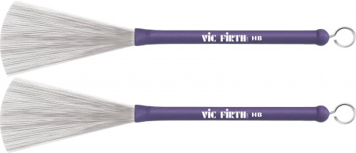 VIC FIRTH HB Heritage Brush металлические барабанные щётки, прорезинненая ручка, выдвижные, в выдвинутом состоянии ширина прутов 5.
