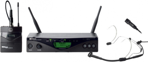 AKG WMS470 PRES SET BD9 радиосистема: приёмник SR470, порт. передатчик+микрофон СK99L+микрофон с оголовьем C555L (600.0 – 605.9 MHz & 614.1 – 630.5 MH