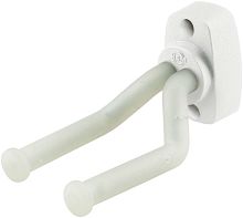 K&M 16280-014-00 настенный гитарный держатель с гибкими прозрачными саппортами, белое основание
