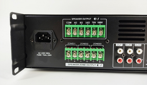 CMX Audio FA-120Z Микшер усилитель, 3 зоны с отдельным контролем громкости, 120ватт, встроенный Mp3 плеер USB и SD, FM тюнер Bl фото 7