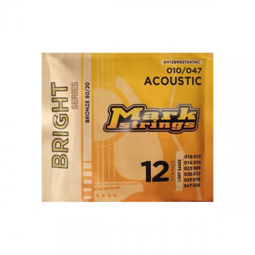 Markbass Bright Series DV12BRBZ1047AC струны для 12-стр. акустической гитары, 10-46, бронза 80/20