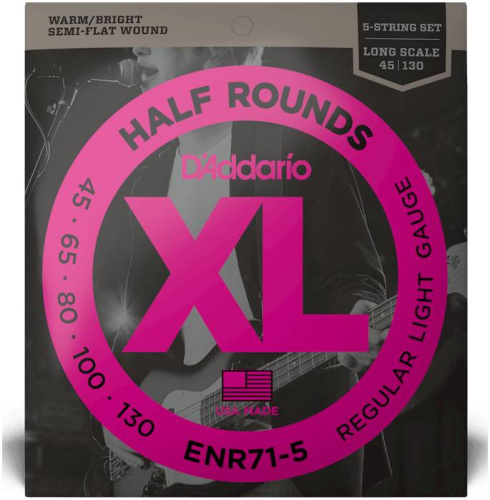 D'Addario ENR71/5 струны для 5-струнной бас-гитары, Nickel/5-string/Long, 45-130 фото 2