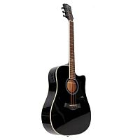 KEPMA D1CE Black Matt электроакустическая гитара, цвет черный, в комплекте 3м кабель