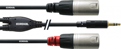 Cordial CFY 1,8 WMM кабель Y-адаптер джек стерео 3,5 мм/2xXLR M, 1,8 м, черный