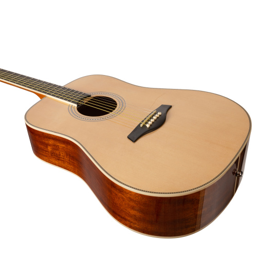 ROCKDALE Aurora D7 NAT Gloss Акустическая гитара Форма корпуса Dreadnought. Цвет натуральный. Глянцевое покрытие. Верхняя дека из ели. Нижняя дека и о фото 6