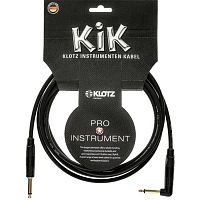 Klotz KIKKG3.0PRSW инструментальный кабель джек/угловой джек, моно, 3 м, разъемы позолоченные Klotz