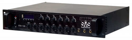 SVS Audiotechnik STA-120 Радиоузел 6 зон, 70/100 В (4, 8, 16 Ом), усилитель мощности 120 Вт фото 5