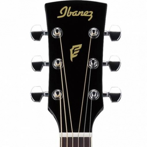 IBANEZ PF15-BK акустическая гитара, цвет черный, топ ель, махогани обечайка и задняя дека, хромовые литые колки фото 3