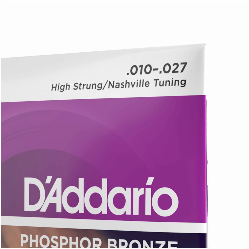 D'Addario EJ38H комплект тонких струн (6 шт) для 12 стр. гит, фосф. бр, 010-027. фото 2