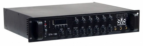 SVS Audiotechnik STA-180 Радиоузел 6 зон, 70/100 В (4, 8, 16 Ом), усилитель мощности 180 Вт фото 4