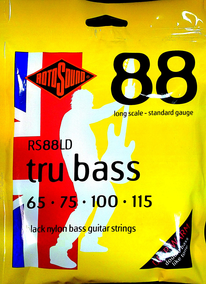 RotoSound Tru Electric Bass Black Nylon Flatwound Short Scale, .065