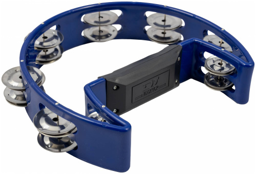 EASTTOP DF102 BLUE Пластиковый тамбурин "Полукруг", 8 пар сдвоенных джинглов, цвет синий фото 2