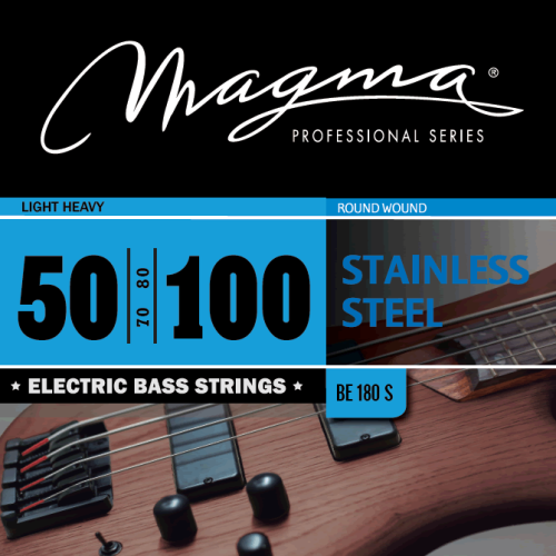 Magma Strings BE180S Струны для бас-гитары 50-100, Серия: Stainless Steel, Обмотка: круглая, нержавеющая сталь, Натяжение: Light Heavy.