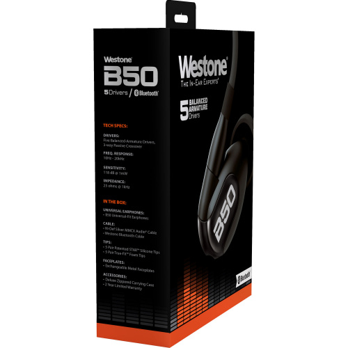 WESTONE B50 BT cable Вставные наушники с Bluetooth кабелем. 5 балансных арматурных драйверов, частотный диапазон 10 Гц - 20 кГц, чувствительность 118  фото 7