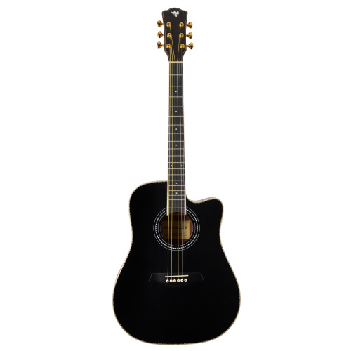 ROCKDALE Aurora D7 C BK Satin Акустическая гитара Форма корпуса Dreadnought с вырезом. Цвет черный. Сатиновое покрытие. Верхняя дека из ели. Нижняя де