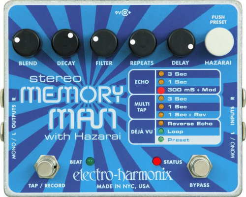 Electro-Harmonix Stereo Memory Man w/ Hazarai гитарная педаль Delay/Reverse/Loop