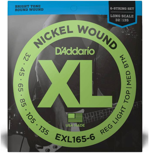 D'Addario EXL165-6 Струны 6-струнной бас-гитары, Long, 032-135. фото 2