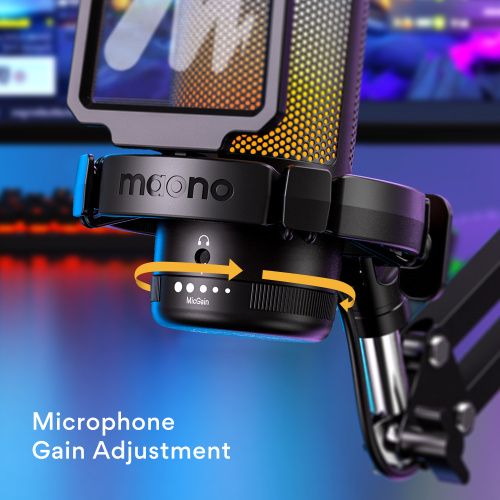 Maono DGM20S, конденсаторный USB микрофон, пантограф, 24bit 48kHz, RGB подсветка,поп-фильтр фото 10