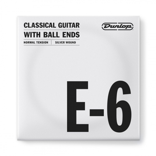 Dunlop Nylon Silver Wound Ball Ends E-6 DCV06ENB струна E, 6я стр для клас гитары, нейлон, пос медь