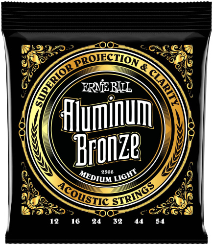 Ernie Ball 2566 струны для акуст.гитары ALUMINUM BRONZE MEDIUM LIGHT(12-16-24w-32-44-54)