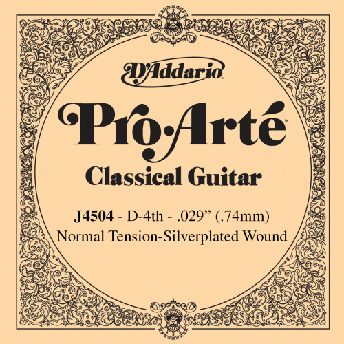 D'Addario J4504 4-я струна нейлон для классической гитары, серебро, упак. по 5 шт.